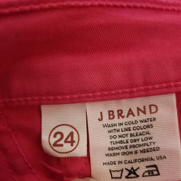 J Brand Jeans 811 Mid-Rise Skinny Red Hot Pink Color Skinny Jeans Pants Size 24 - Picture 5 of 8